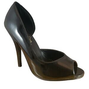 Pleaser USA Seduce-212 Black Patent 5" Stiletto Heel Peep Toe - Size 6